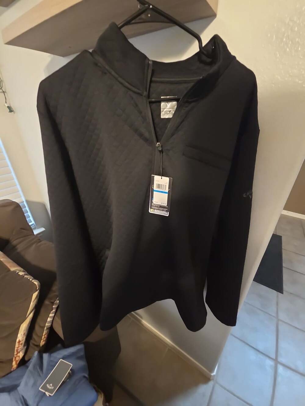 Callaway Men's Opti-Dri Quilted 1/4-Zip Pullover Black Size XL